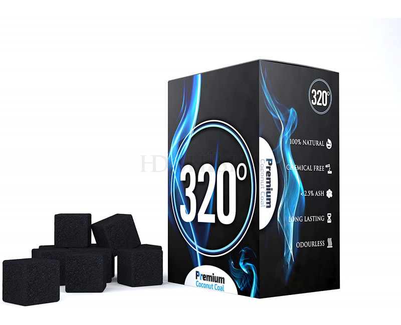 320° Blue – 25 mm vattenpipa shisha Kol – 1 kg - Kokoskul