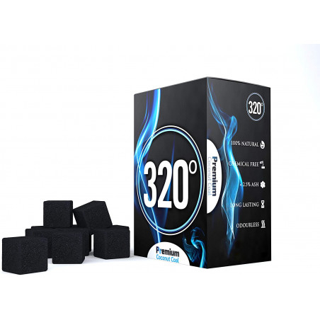 320° Blue – 25 mm vattenpipa shisha Kol – 1 kg - Kokoskul